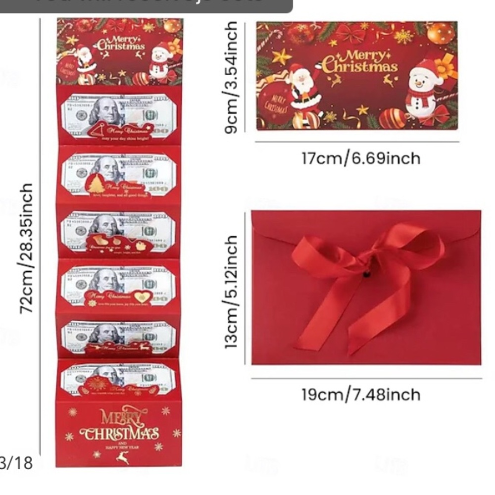 Source Unknown Festive Red Christmas Envelopes